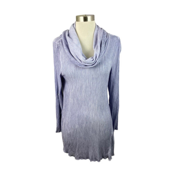 Soft Surroundings Lavender Purple Crinkle Drape Front Tunic Size Small - Picture 1 of 4